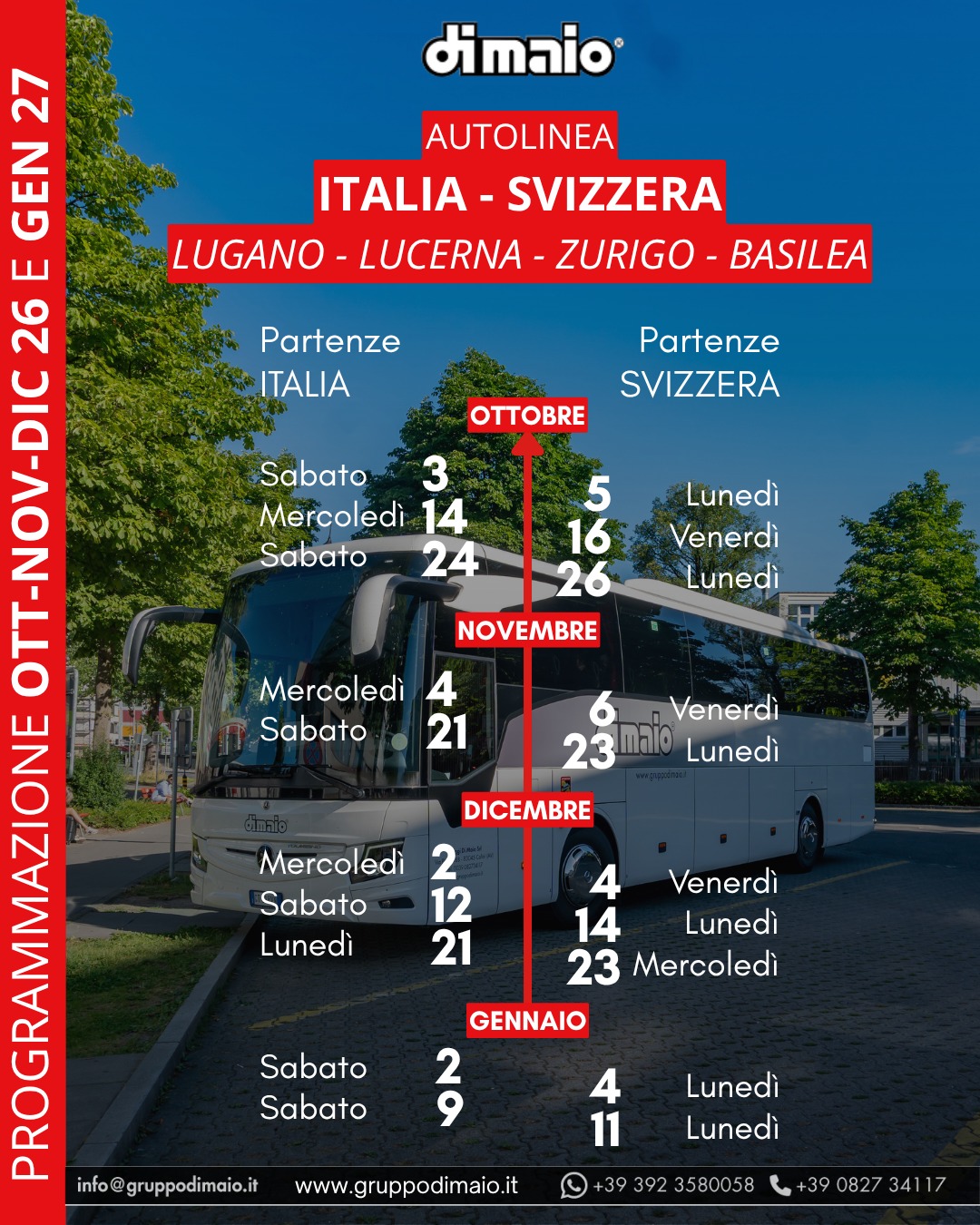 calendario ottobre 26 a gennaio 27